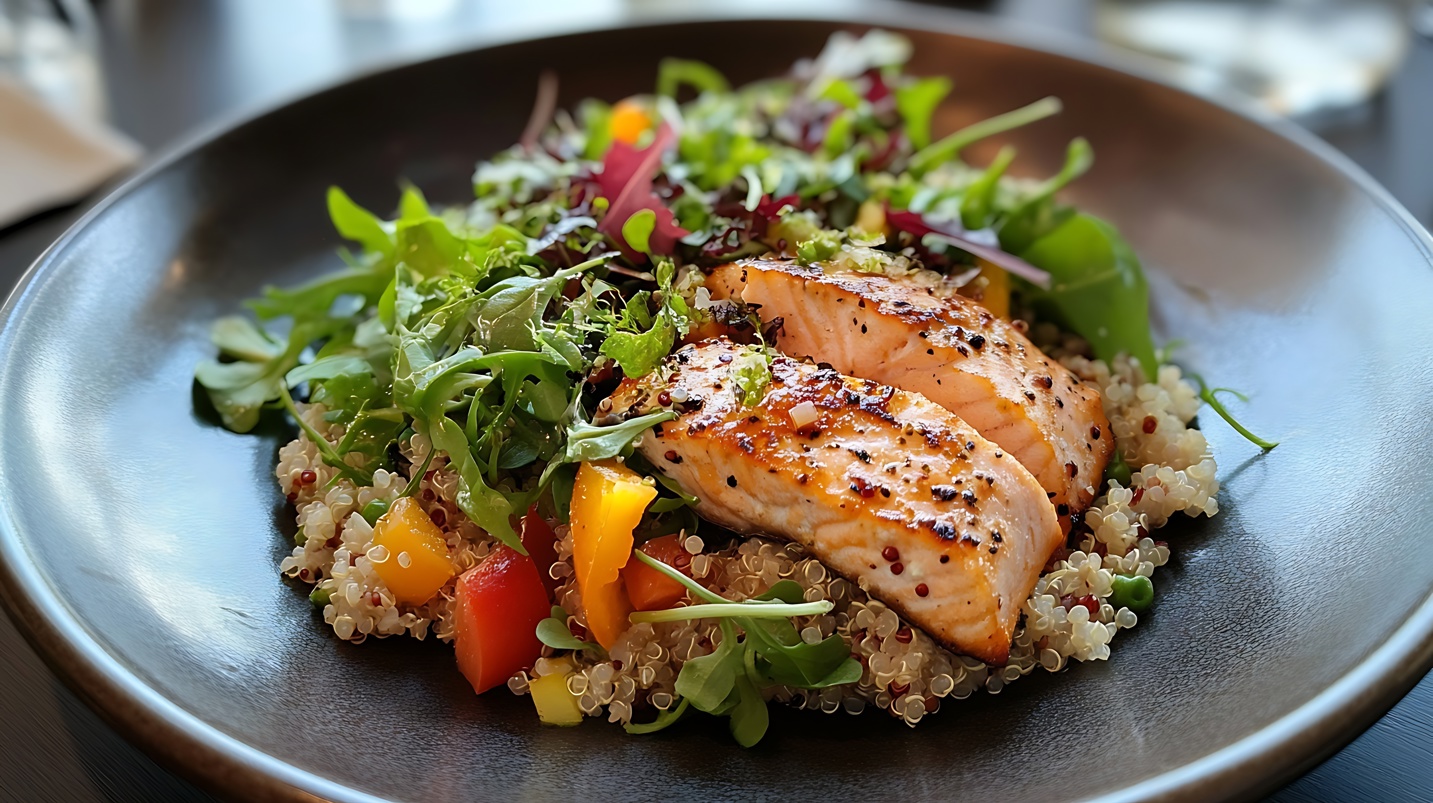 Whole Grain Quinoa And Grilled Salmon