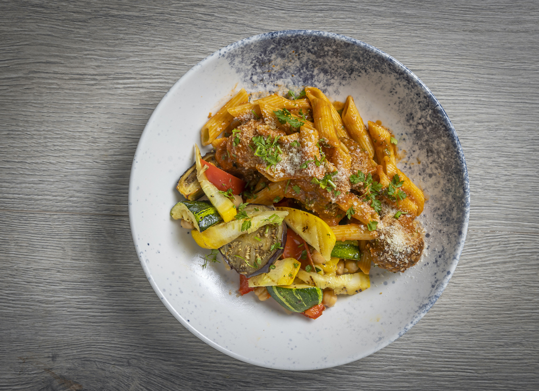 Classic Italian Meatballs With Fresh Oregano And Pecorino Romano In A Rich Tomato Sauce Penne Pasta 2