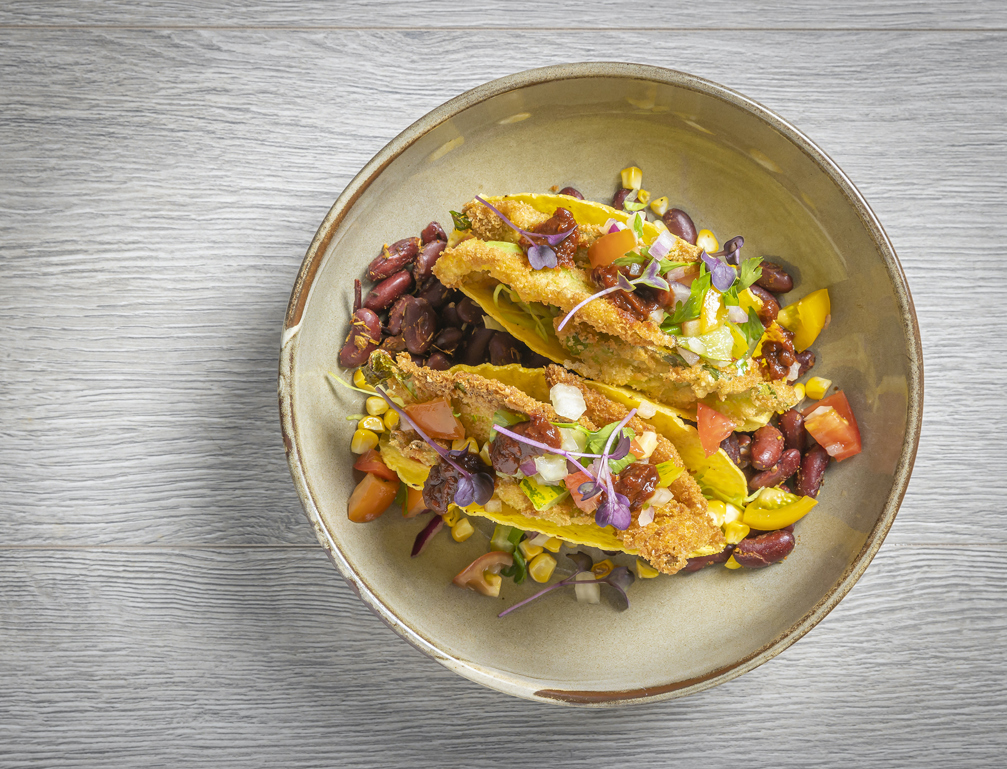 Fried Cauliflower Burnt Corn Tomato Avocado And Chipotle Taco 2